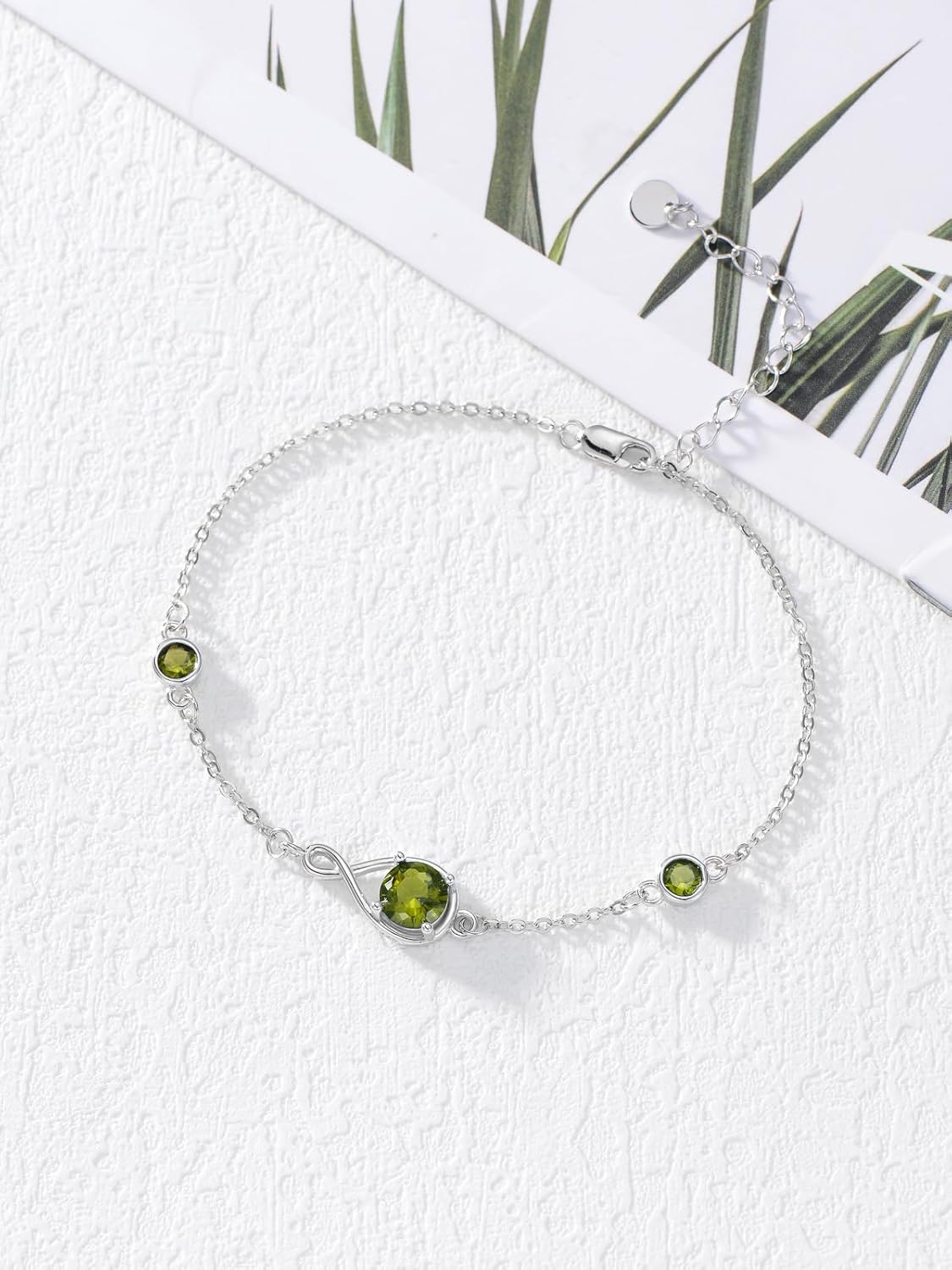 Seiyang Infinity Birthstone Link Ankle Bracelet for Women 925 Sterling Silver Adjustable Infinity Bracelet Anniversary Birthday Jewelry Gift,Chain Length 7"+2" Extend - Image 4