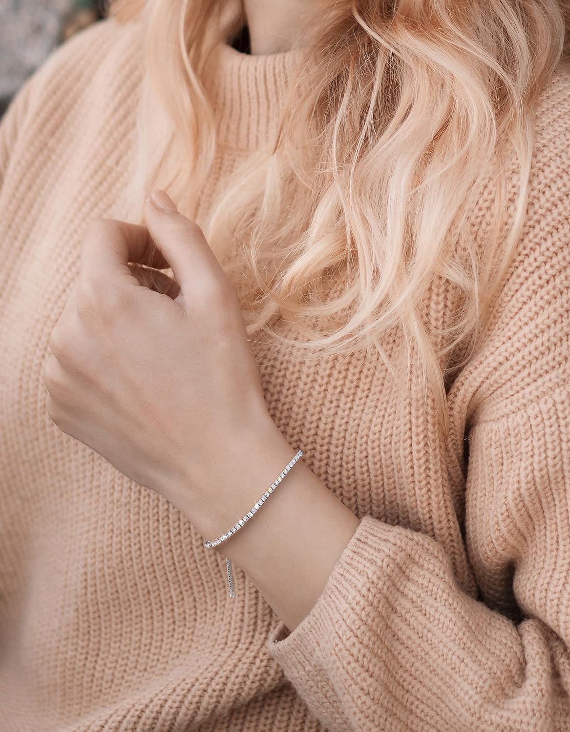 KRKC&CO Moissanite Bolo Tennis Bracelets for Women, 1.6-8.0 ct.tw, Adjustable Length S925 Sterling Silver, Christmas Gifts for Her, Luxury Box, 2/3/4mm D Color VVS1 White/14K/24K/Rose Gold Plated - Image 2