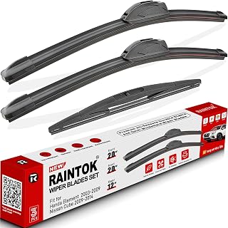 Windshield Wiper Blades Replacement for 2003-2009 Honda Element / 2009-2014 Nissan Cube Original Factory Quality Front Rear Wipers Blade Set for My Car - 20" 20" 12" (Pack of 3)