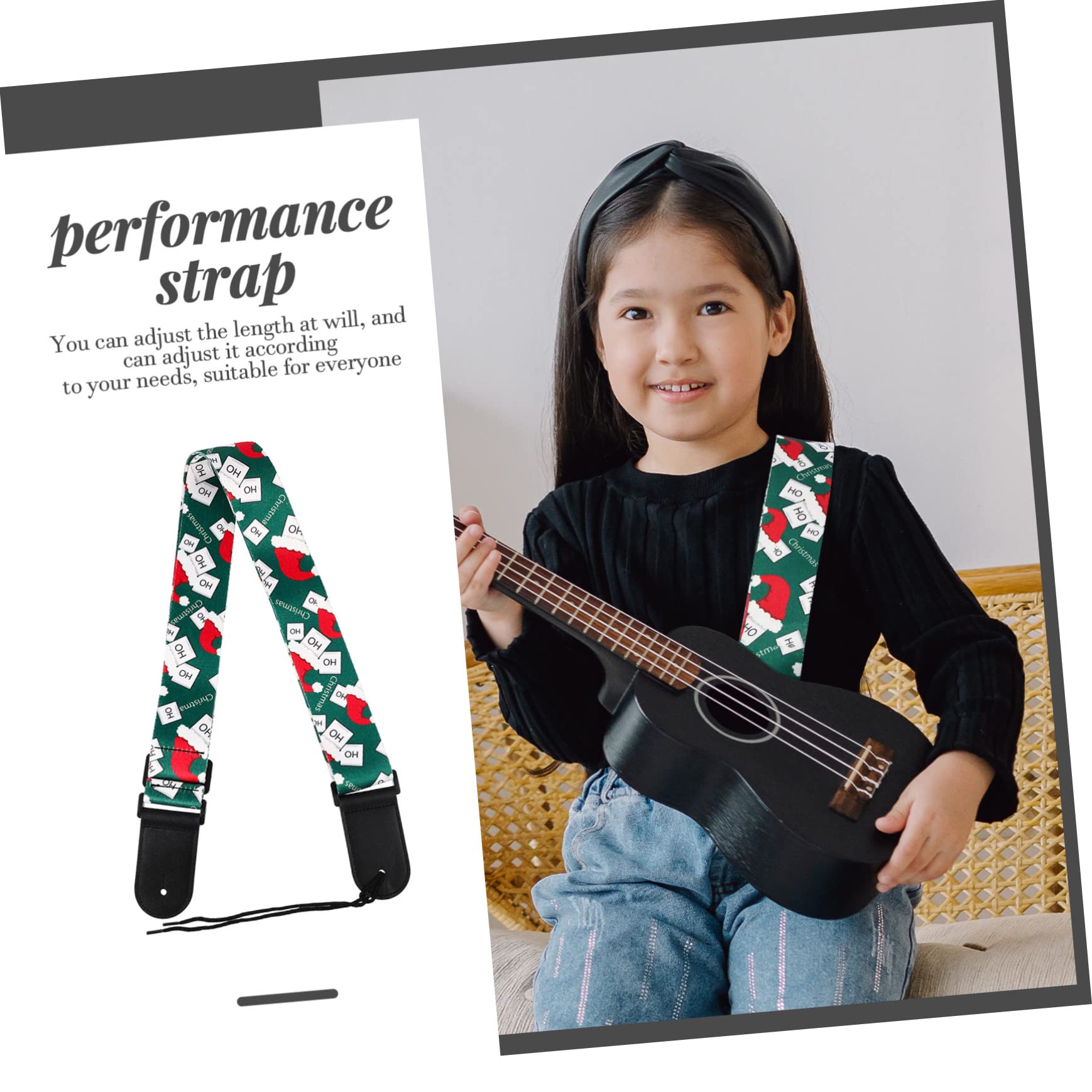 ibasenice 4piezas Correa De Hombro Para Ukelele Ajustable Diseño Navideño Correa De Guitarra De Estilo Folclórico Para Amantes Música