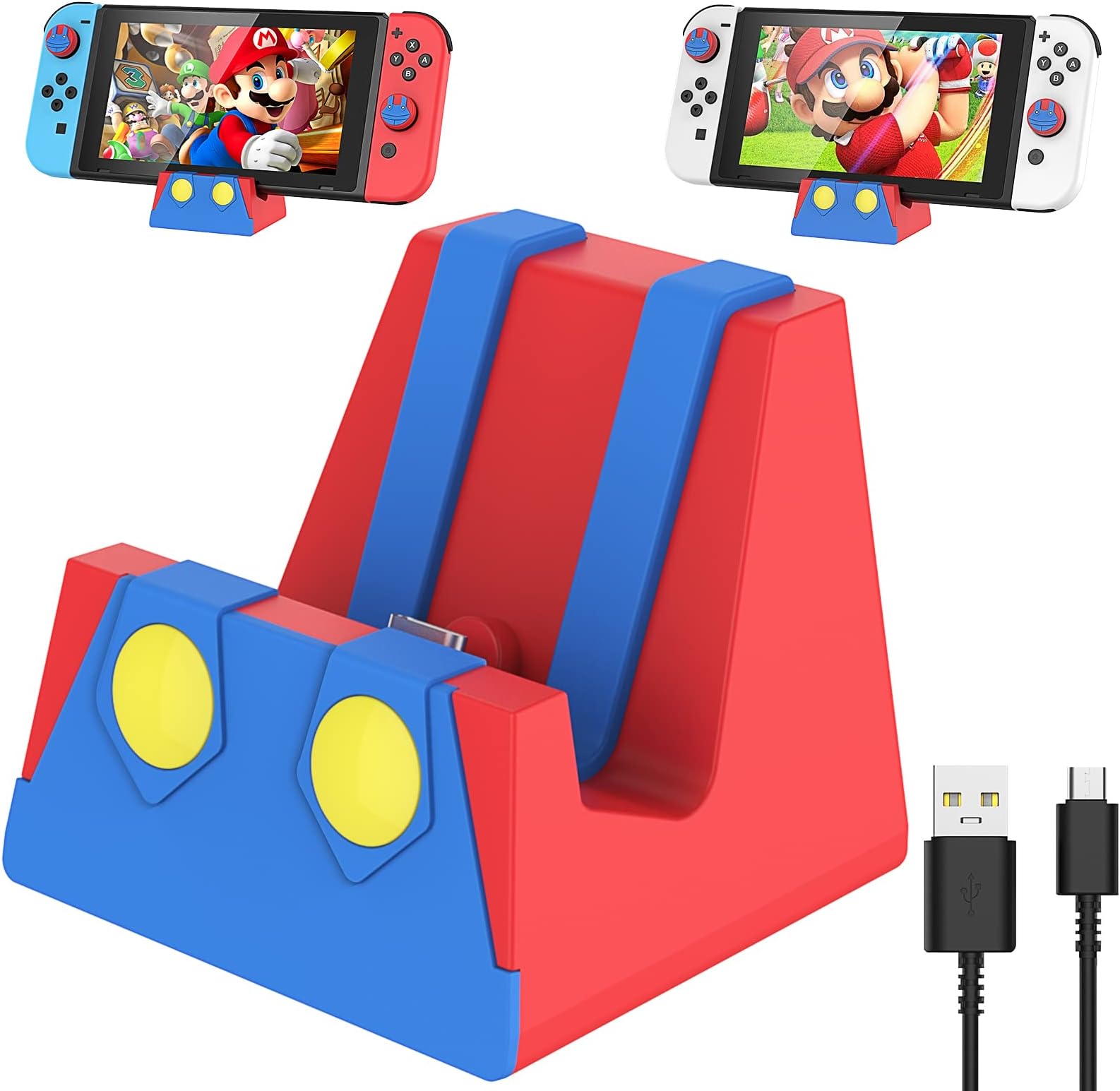 HEIYING Switch Charging Dock for Nintendo Switch/Lite/OLED, Portable Charger Base Stand with Type C Port for Easy Console Charging