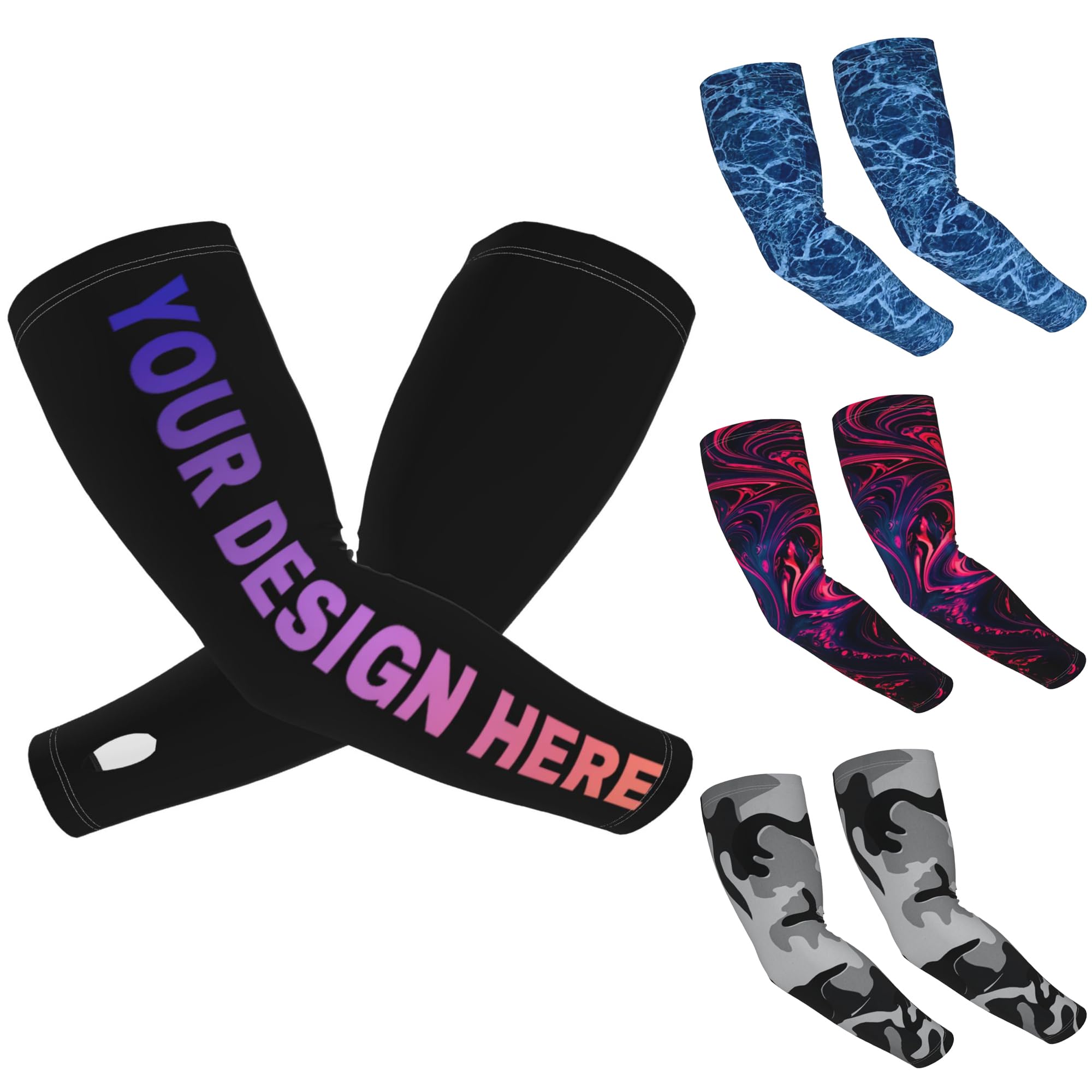 Wertyox Custom Arm Sleeves for Men Personalized Arm Sleeve Design Your Own Text Image Logo Sun UV Protection Cooling Compression Sleeves Cover for Baseball Golf Football Volleyball Cycling