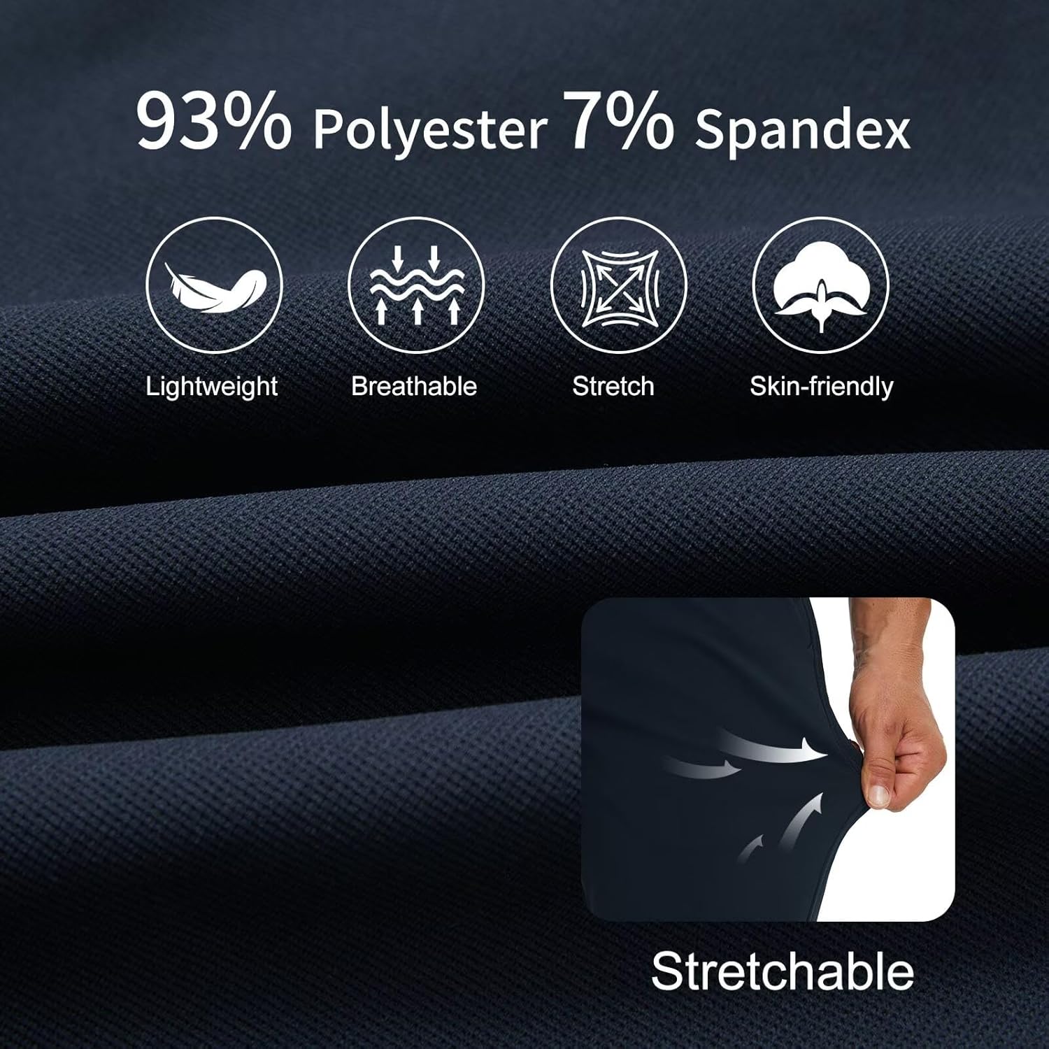 M MAELREG Golf Pants Men Classic Fit 30"/32"/34" Lightweight 5 Pockets Casual Trousers Moisture Wicking Mens Dress Pants