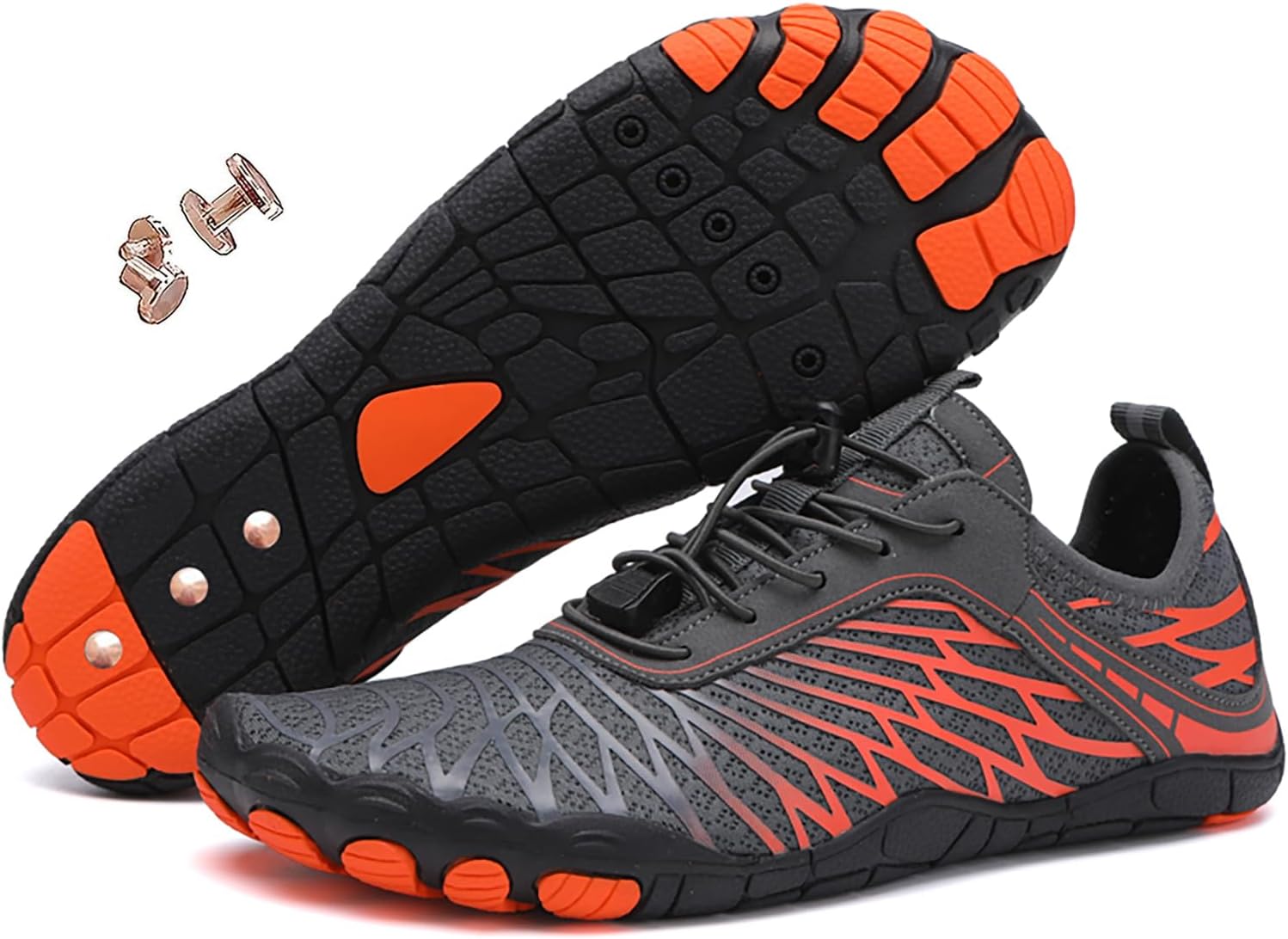 Zureto Grounding Shoes, Grounding Shoes with Copper, Hike Barefoot Footwear Waterproof Trail Running Women Mens