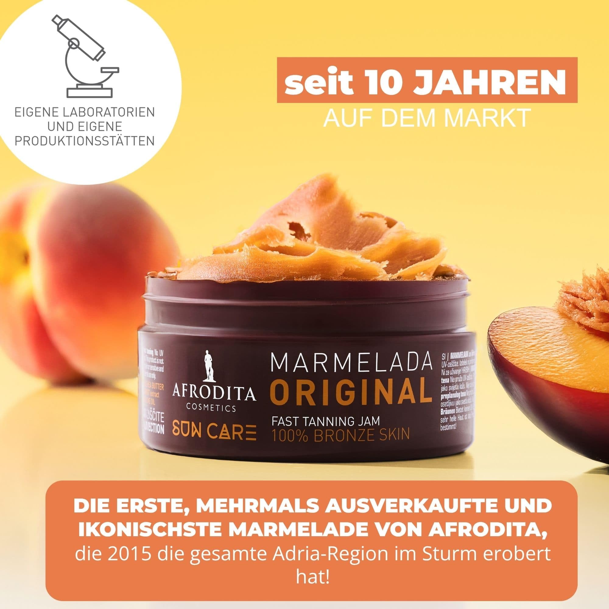 Afrodita Cosmetics Sun Care Marmelada Original Bräunungsbeschleuniger Fast Tanning Jam für Sonne & Solarium 100% natürlicher Bronzing-Komplex mit Karotten- & Walnussextrakt 0% Silikone 3x 200ml