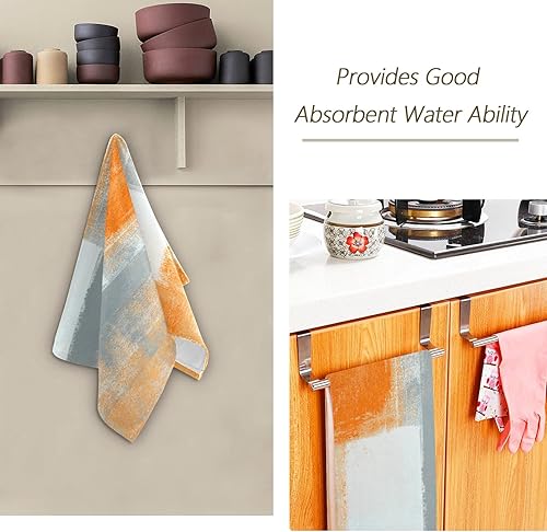 Miniatura 28 de Juego de 2 toallas de mano de hojas verdes para baño, toallas de baño de ramas de eucalipto verde azulado, suaves y absorbentes, toallas de cocina