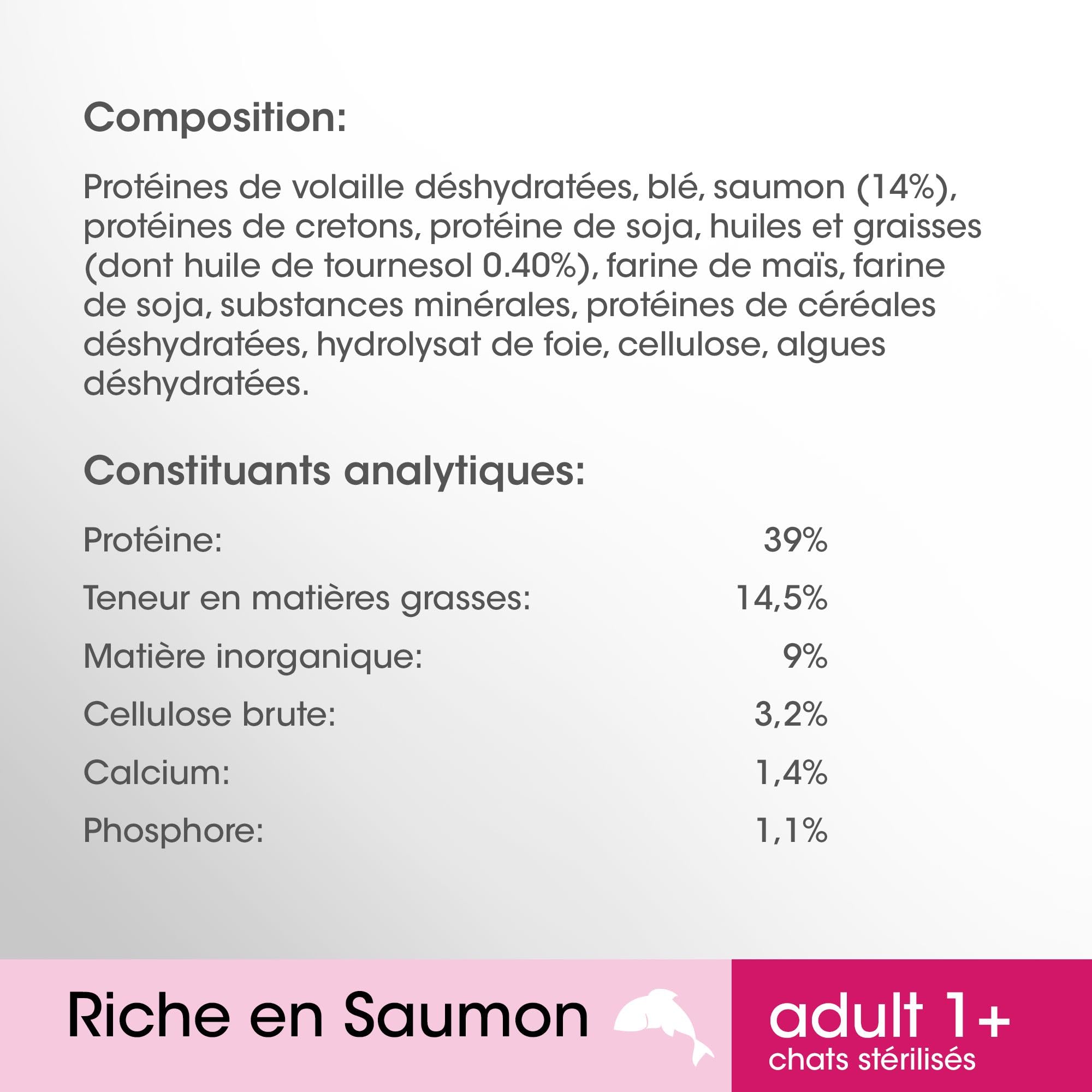 PERFECT FIT Croquettes pour Chat Adulte Stérilisé Riches en Saumon - Lot de 5 Sacs de 1,4kg - Nourriture Complète & Equilibrée, pour le Maintien de la Vitalité et de l'Agilité