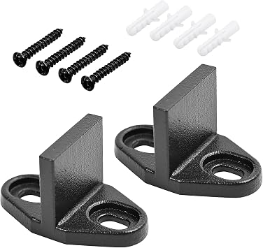 Heavy Duty T-Shaped Barn Door Floor Guide - 2 Pcs Adjustable Bottom Track System for Sliding Door Anti-Jump Stability Support