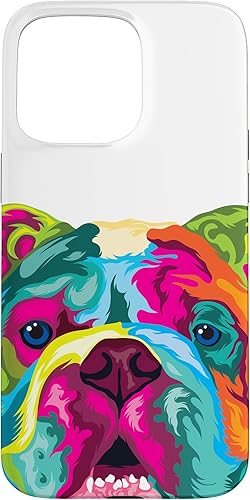 iPhone 15 Pro Max Pop Art English Bulldog Pet Paw Regalo Hombres Mujeres Dog Lover Case disponible en Yaxa Colombia