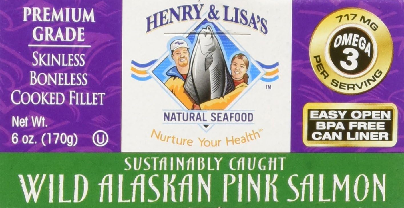 Henry & Lisa's Wilk Alaskan Pink Salmon, 6 oz (Pack of 12)