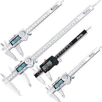 Kynup 0-12Inch Digital Caliper, Caliper Measuring Tool with Stainless Steel, IP54 Waterproof Protection Design, Easy Switch from Inch Metric Fraction, Large LCD Screen 6 Inch /12inch/8inch