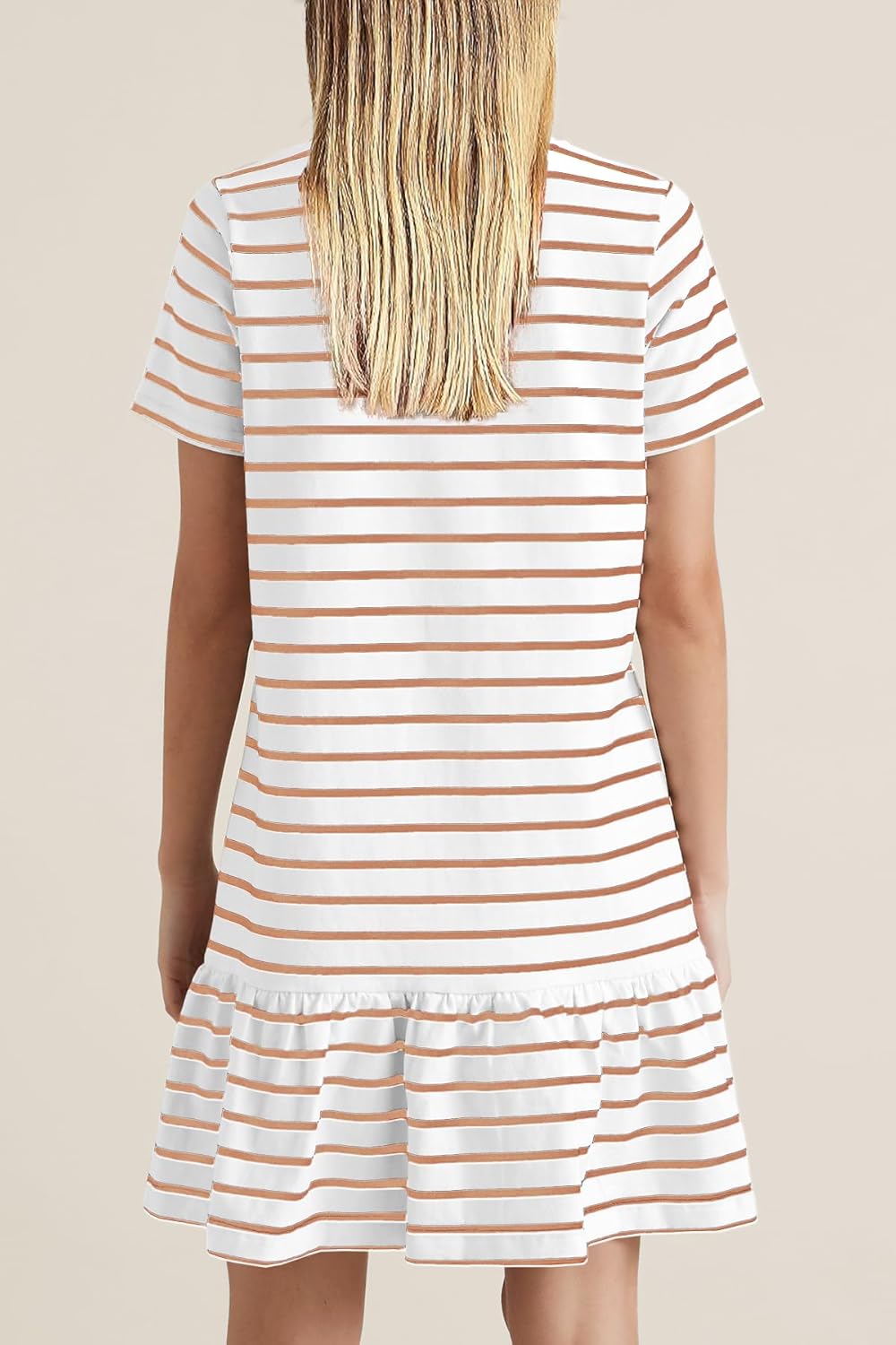 MITILLY Women's Casual Summer T Shirt Dress 2026 Striped Loose Short Sleeve Tunic Dress with Pockets - Image 4