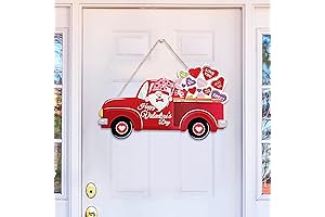 Sggvecsy Valentines Day Red Truck Door Sign