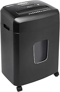 Amazon Basics 15 Sheet - New model Cross Cut Paper and Credit Card CD Shredder With 6 Gallon Bin, Black