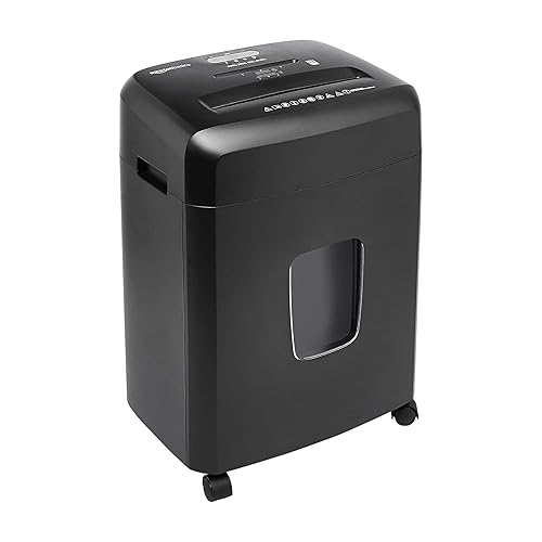 Amazon Basics 15-Sheet Cross Cut Paper Shredder for Home and Office, CD/Credit Card Shredder with 6 Gallon Wastebasket, Black