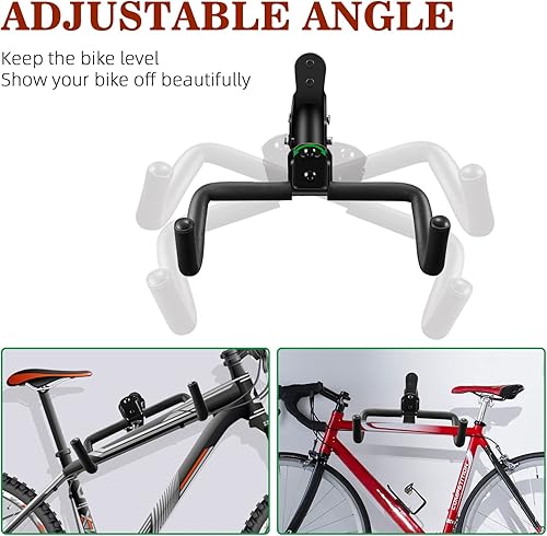 Miniatura 5 de Soporte de pared para bicicleta, soporte para bicicleta de garaje, soporte ajustable para bicicleta, almacenamiento de bicicletas en el garaje y el