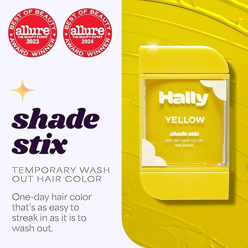 Miniatura 2 de Hally Hair Color temporal para el cabello, Shade Stix (amarillo)  Accesorios de maquillaje para el cabello para niños, adolescentes y adultos  0.4
