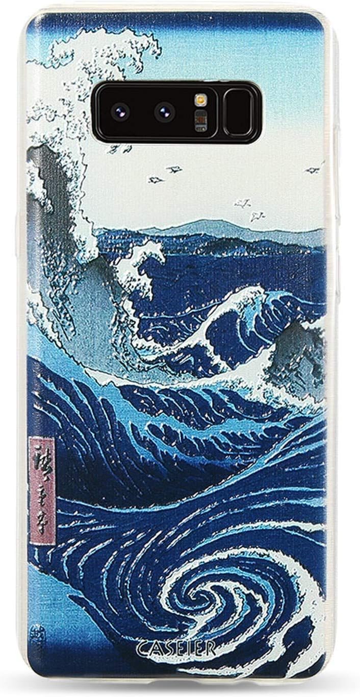 Phone Case for Samsung Galaxy S6 S7 Edge S8 S8 Plus Note 8 Cases Soft TPU Ultra-Thin Japanese Style Cover Vintage Shell (Waves in The sea, for Samsung S8)