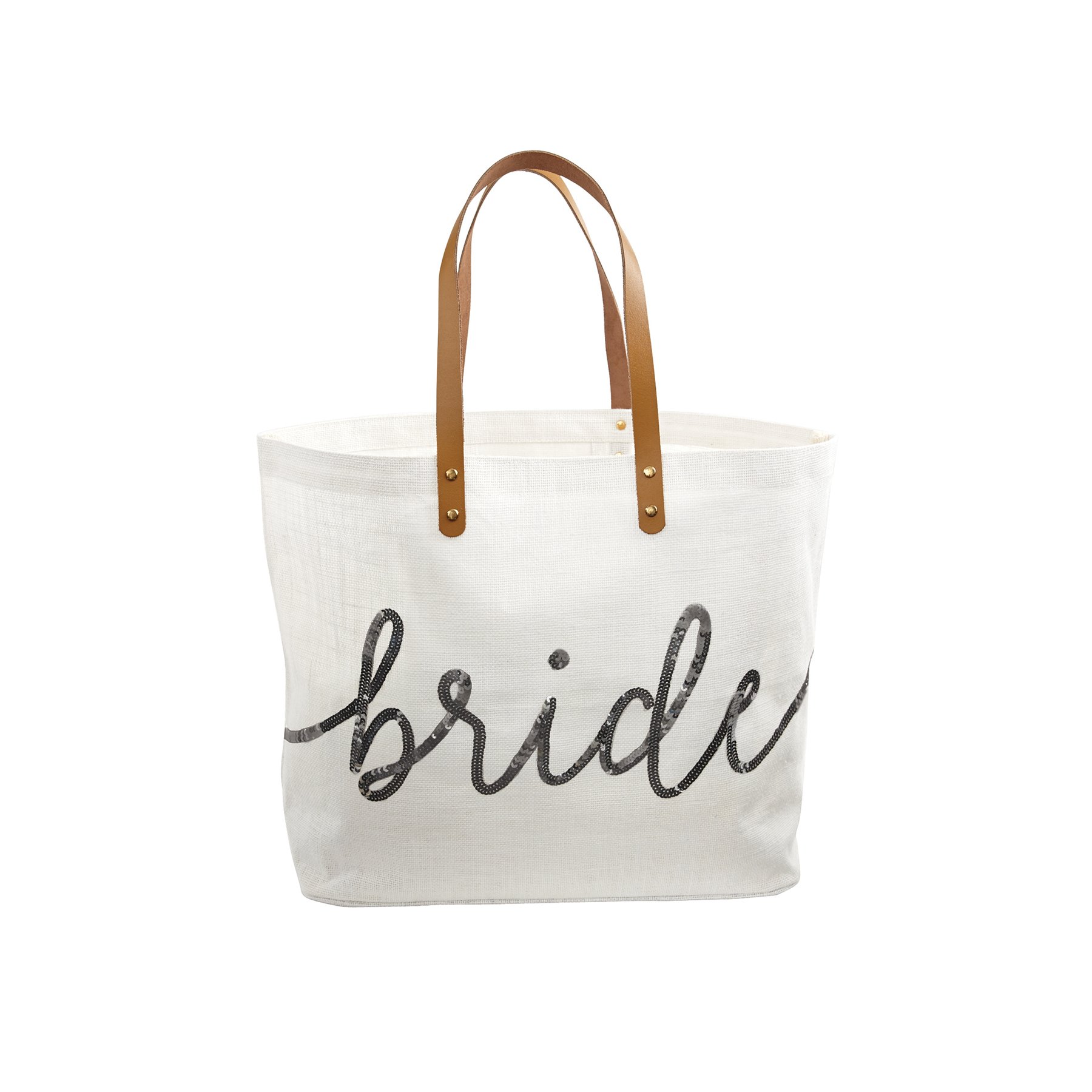 Mud Pie Silver Sequin Bride Tote Bag