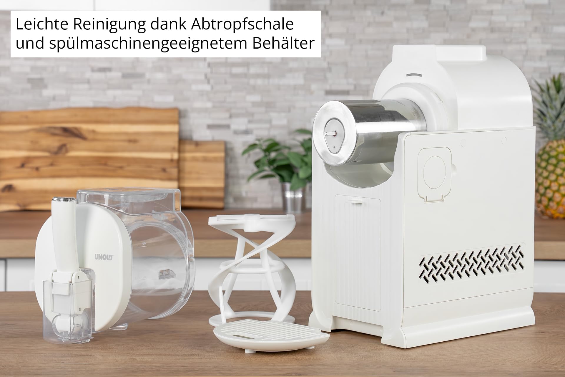 UNOLD 2in1-Slush- & Softeismaschine Sofia – Softeis & Slushies ohne Vorgefrieren in 30 min dank Kompressor – 2L Kapazität, 5 Automatik-Programme & Waffelhalter - einfache Reinigung