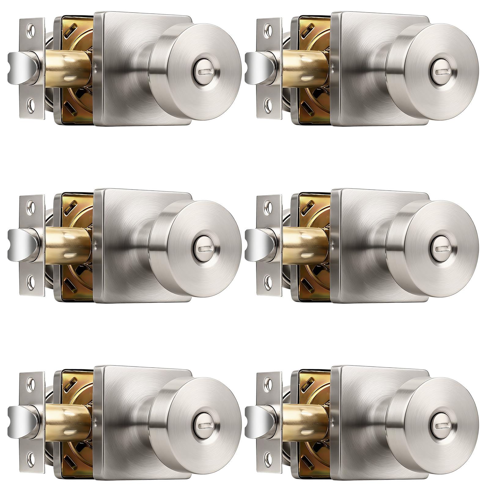 Keyless Door Knobs - Matte Black Privacy Handles -15