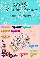 Monthly Planner 2026: Dijital Interactive (English Edition)