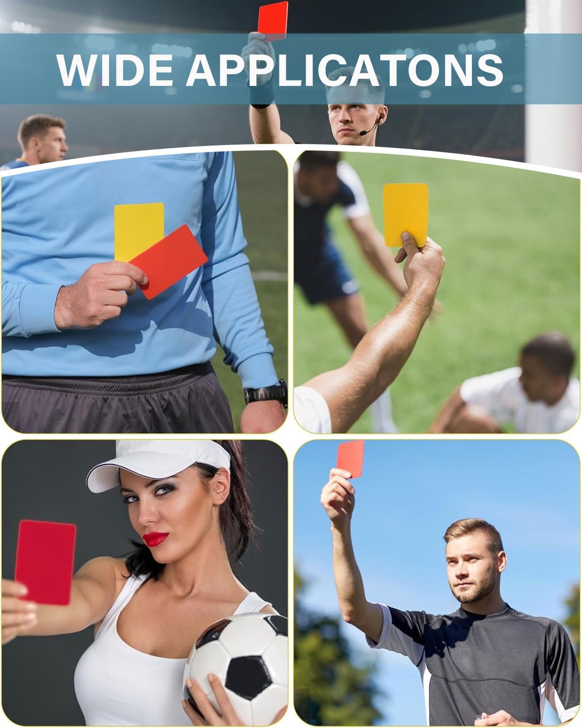 Kit de Tarjetas de Árbitro de Fútbol PVC - 10 Piezas, 2 Amarillas y 2 Rojas para Deporte Escolar