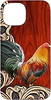 Vista 6 de Flowers Leaf Floral Rooster Wood PC Funda para iPhone 17
