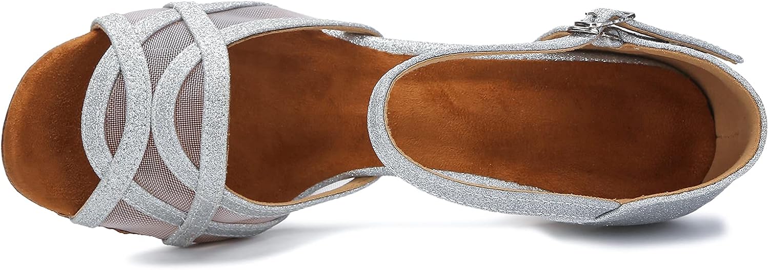 Akanu Dance Shoes Women Latin Salsa Ballroom Shoes Dancing Shoe 2.5 Inch Heel