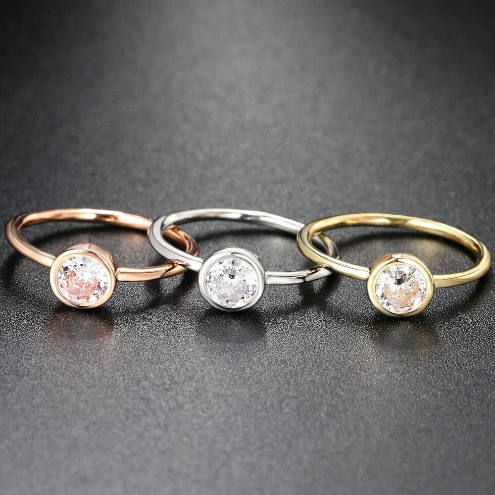 Anillos de Boda para Mujeres Zirconia Cúbica Anillos de Dedos Fiesta de Compromiso Joyería de Moda Gift-9, Azul, OZZKI, Marron oscuro, 9