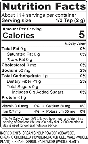 Miniatura 4 de BareOrganics 12522 USDA Polvo orgánico de Chlorella, superalimento en polvo, suplemento dietético, 8 onzas