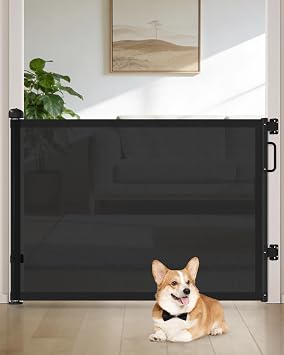 Retractable Baby Gates Extra Wide Dog Gate Black
