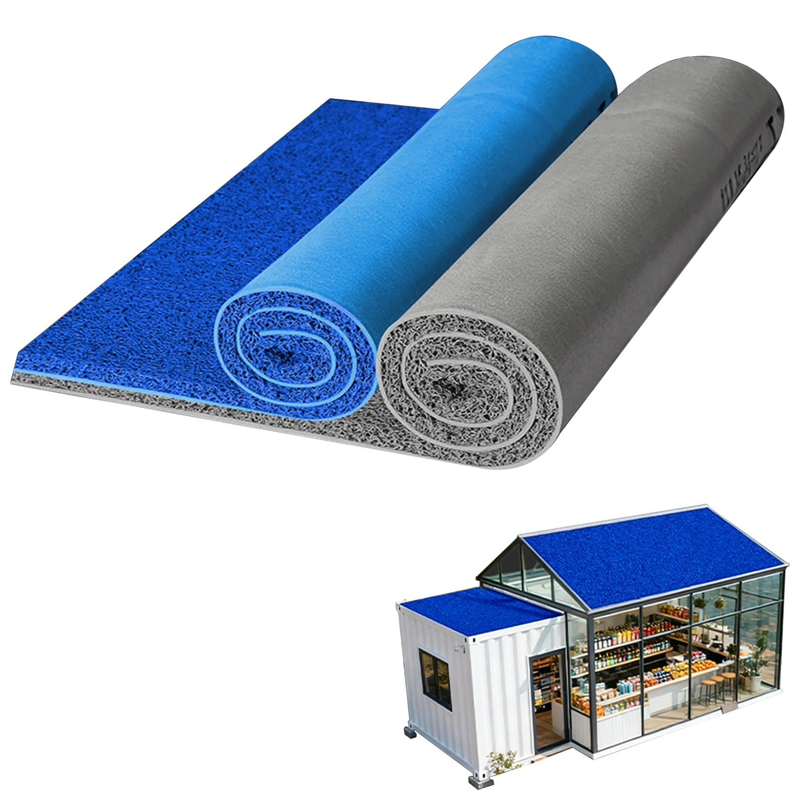 Tapis insonorisant de qualité supérieure bleu en PVC et fil épais pour surface en fer