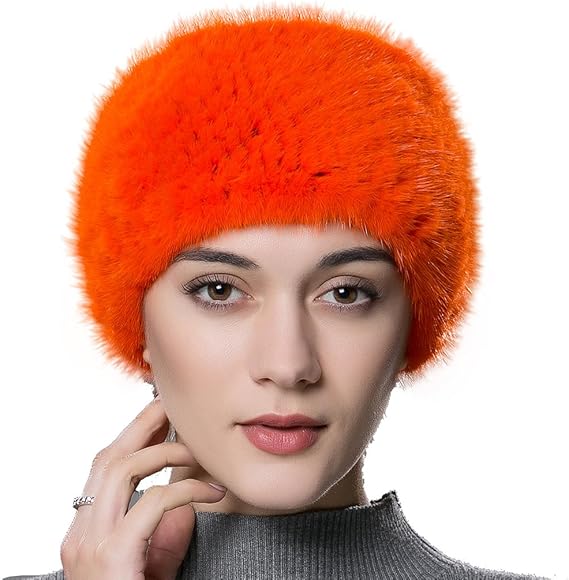 Amazon Co Jp Ursfur 冬 ミンクファー ヘアバンド ヘッドバンド スヌード マフラー オレンジ ファッション