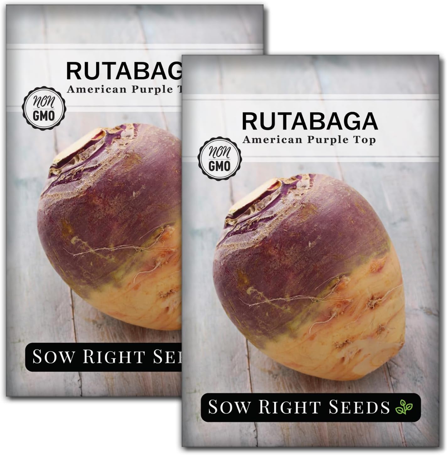 Sow Right Seeds American Purple Top Rutabaga Seeds - Non-GMO Heirloom Yellow Flesh, Sweet Roots for Home Vegetable Garden (360+ Seeds)