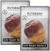 Sow Right Seeds American Purple Top Rutabaga Seeds - Non-GMO Heirloom Yellow Flesh, Sweet Roots for Home Vegetable Garden (360+ Seeds)