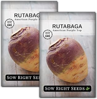 Sow Right Seeds American Purple Top Rutabaga Seeds - Non-GMO Heirloom Yellow Flesh, Sweet Roots for Home Vegetable Garden (360+ Seeds)
