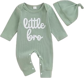 Baby Boy Romper Newborn Coming Home From Hospital Outfits Letter One-Piece Bodysuit Jumpsuit+Hat Infant Colthes Set