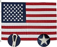 Vista 9 de SYII Bandera estadounidense de 15x25 pies resistente para exteriores, bandera de lujo con estrellas bordadas y cabo con doble puntada, rayas