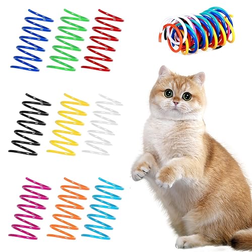 135 Pack 9 Colors Cat Spring Toys, Interactive Coil Plastic