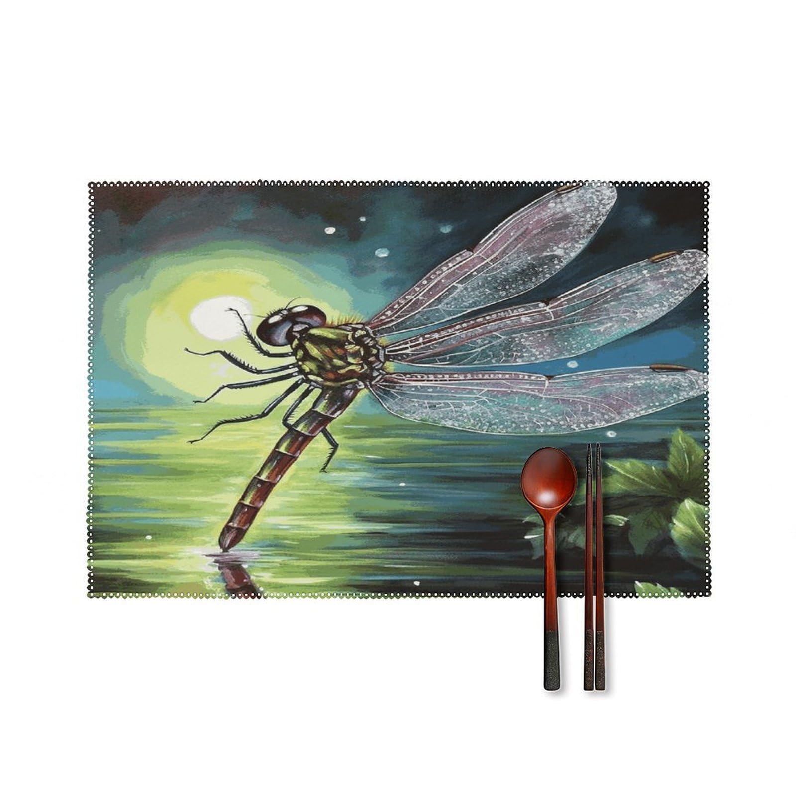 Fodpand Style Dragonfly Painting Placemats Set Of 4 Place Mats Table Mats