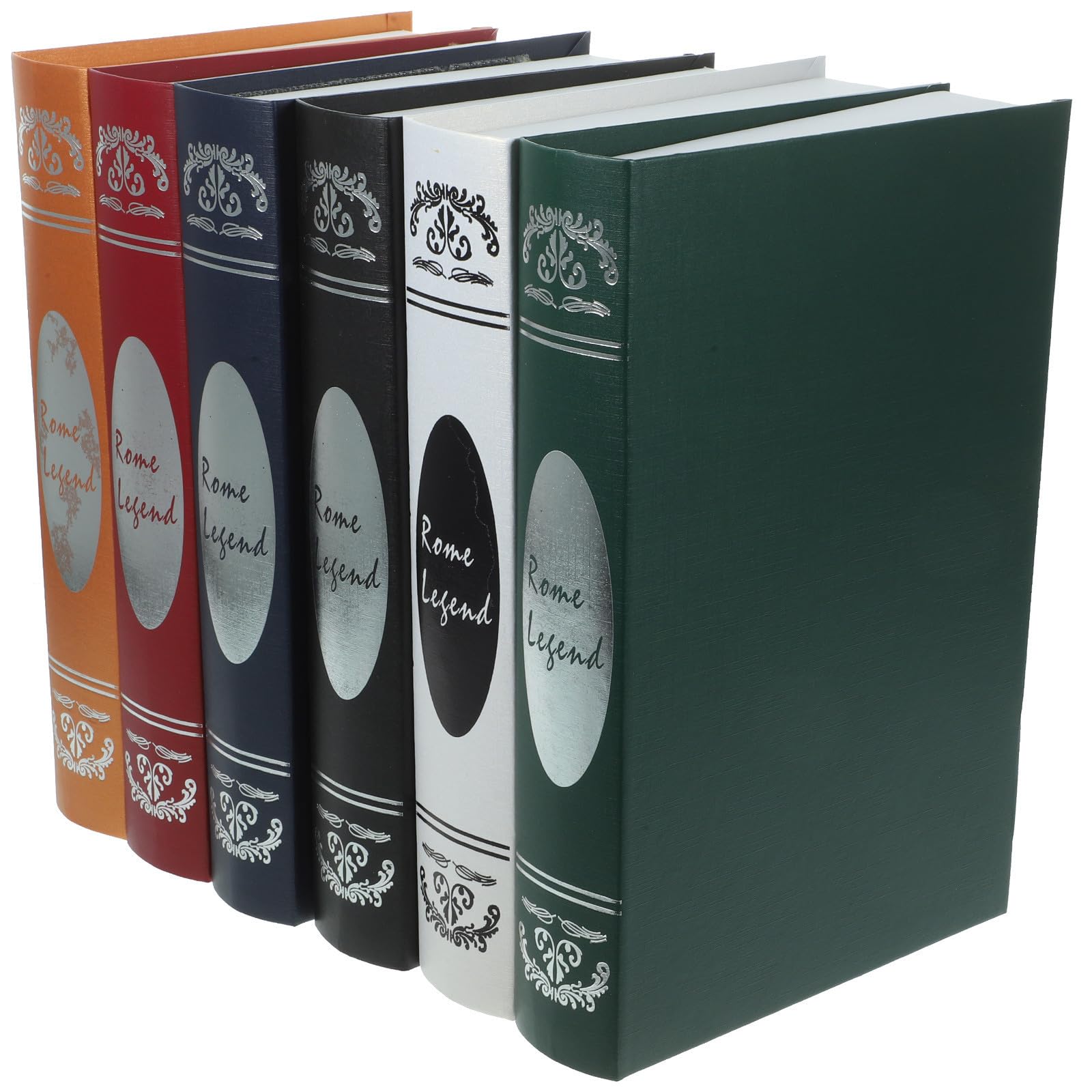 Faux livres vintage STOBAZA en papier couché | Lot de 6 objets de décoration rétro pour étagère