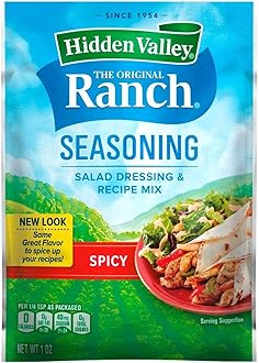 Spicy Ranch Salad Dressing & Seasoning Mix (Pack of 4) 1 oz Packets by Hidden Valley