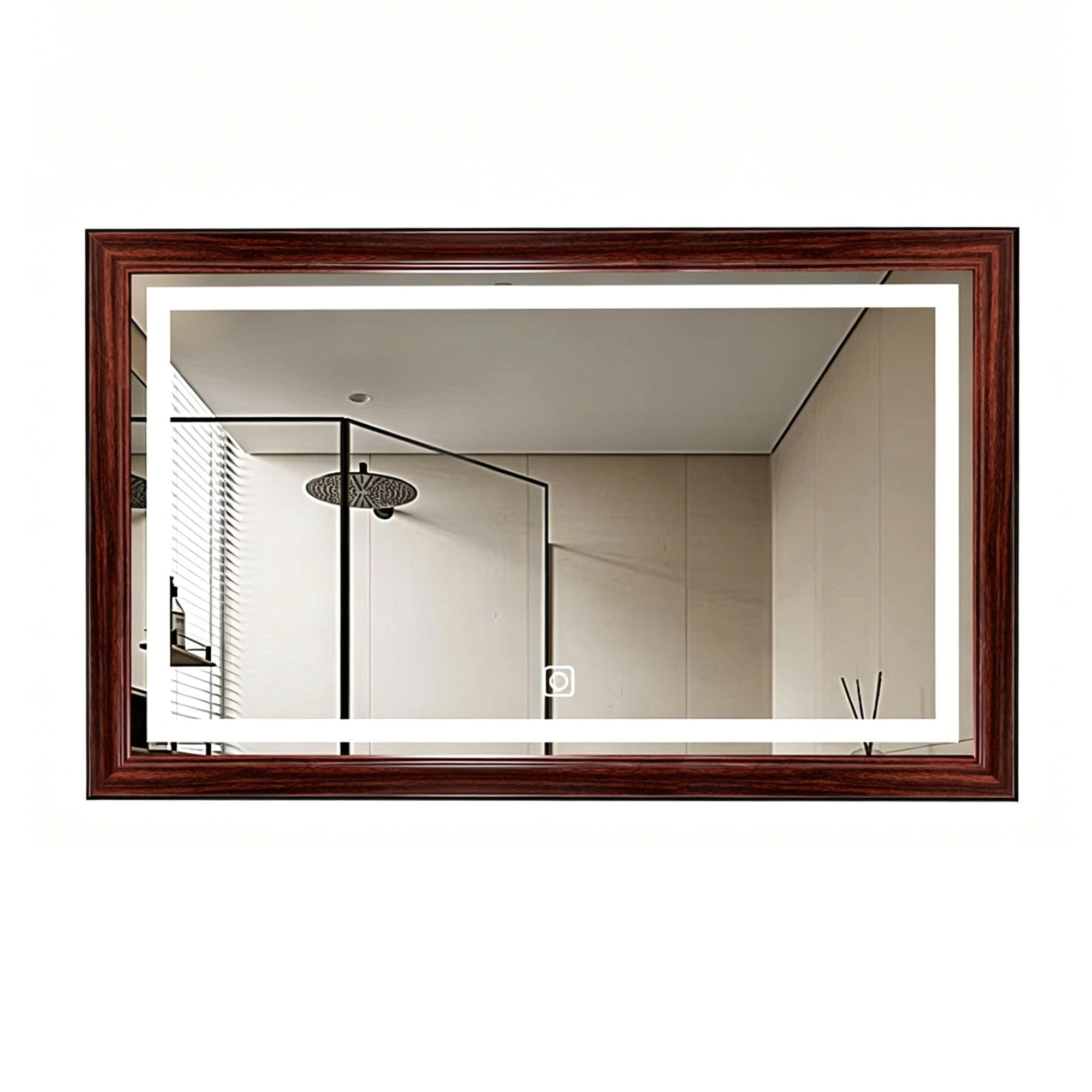 Zlthraustic Bathroom Mirror with LED Lights, Wall Mount Makeup Mirror with 3000K/4000K/6000K Lights, Defogging Dimmable, Explosion-Proof(50X70CM)