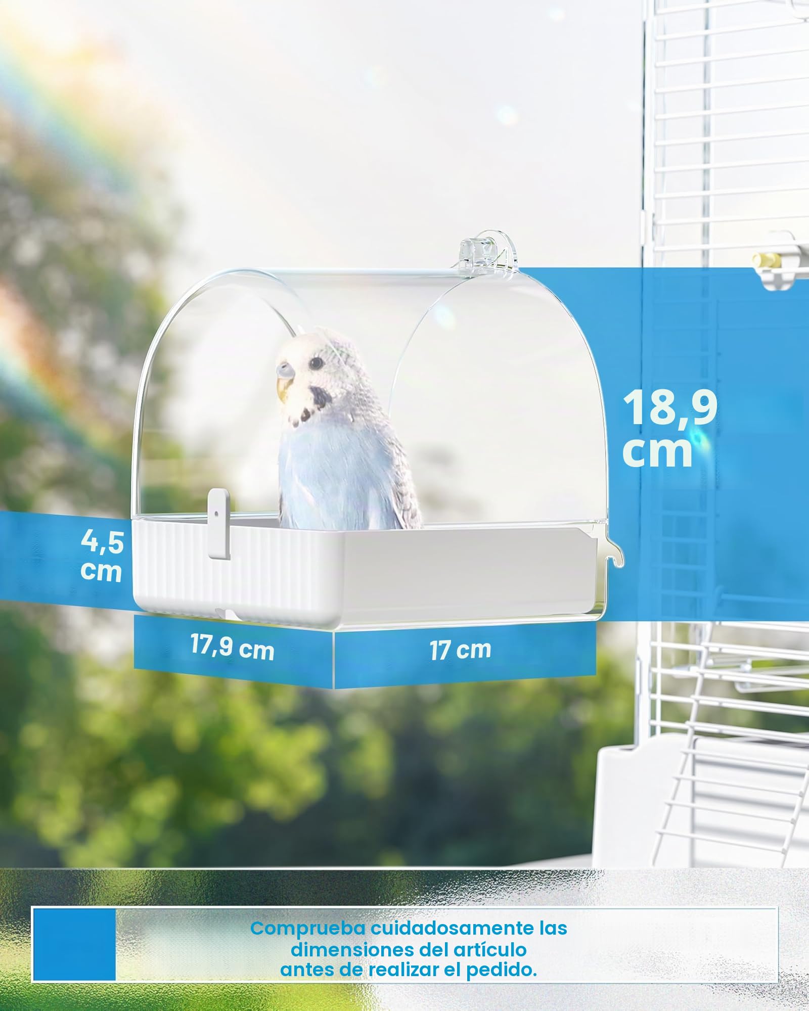 BUCATSTATE Casa de baños colgante para jaula de pájaros, 3 en 1, bañera para pájaros, cuenco, bebedero para pájaros, tazón, jaula de pájaros, accesorios para inseparables, pinzones, periquitos