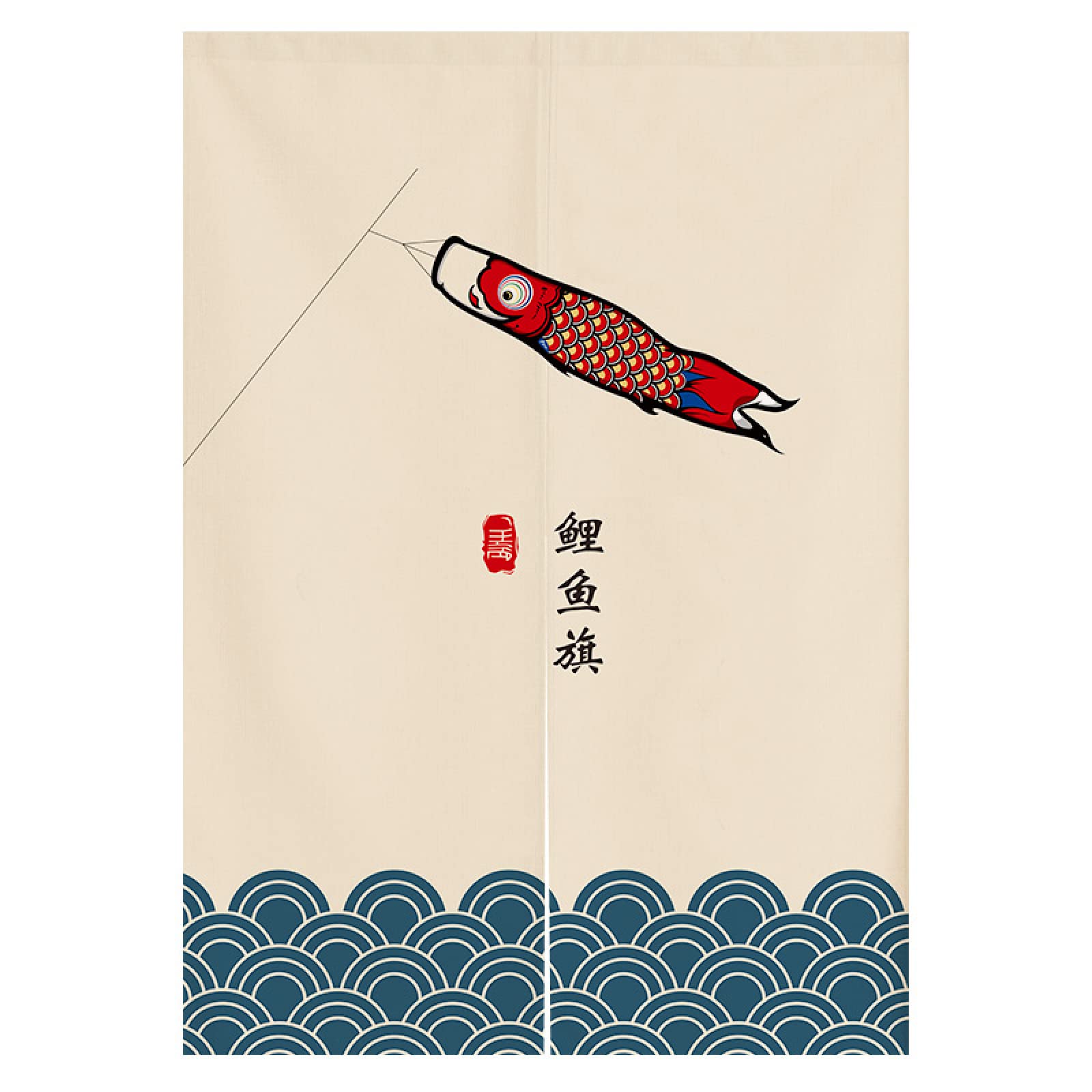 Guest Ruyunlai Red Carp Streamer Noren Japanese Style Doorway Curtain Window Treatment Door Tapestry For Home Decoration 65Cm X 90Cm