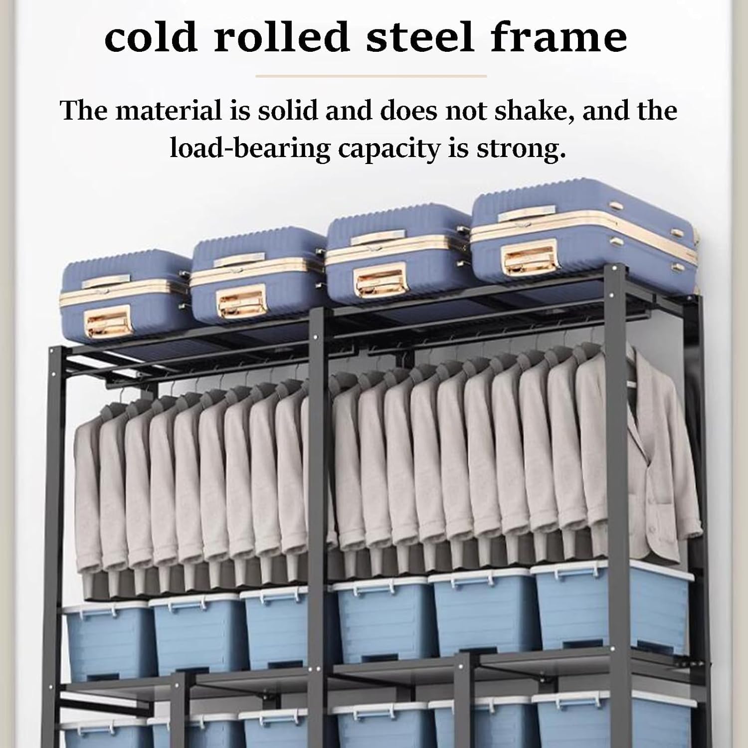 Closet Organizers Closet Home Wardrobe Plus Clothes Wardrobe Has Strong Load-Bearing Capacity Clothing Rack Folds Without Installation Armoires Spacious