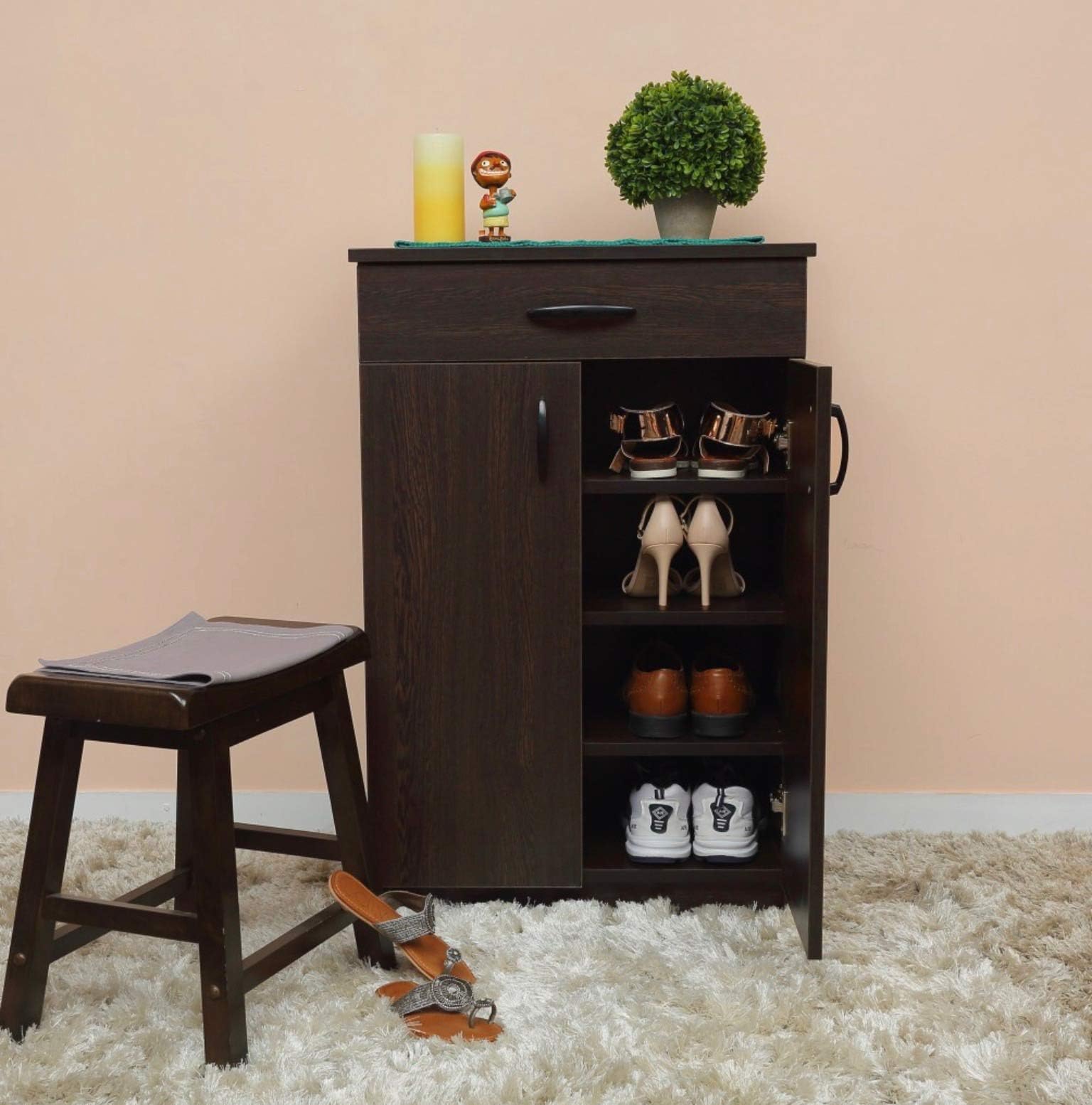 Valtos Marvel Engineered Wood Shoe Rack (Matte Finish, Wenge)