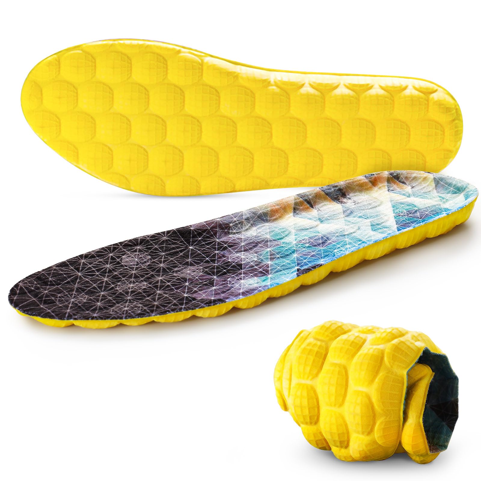 New Memory Foam Insoles, Comfort Insoles for Men and Women, Replacement Shoe Inserts for Everyday Use Trim Fit Shoe Insoles for Foot Pain Relief, Insole for Shock Absorption