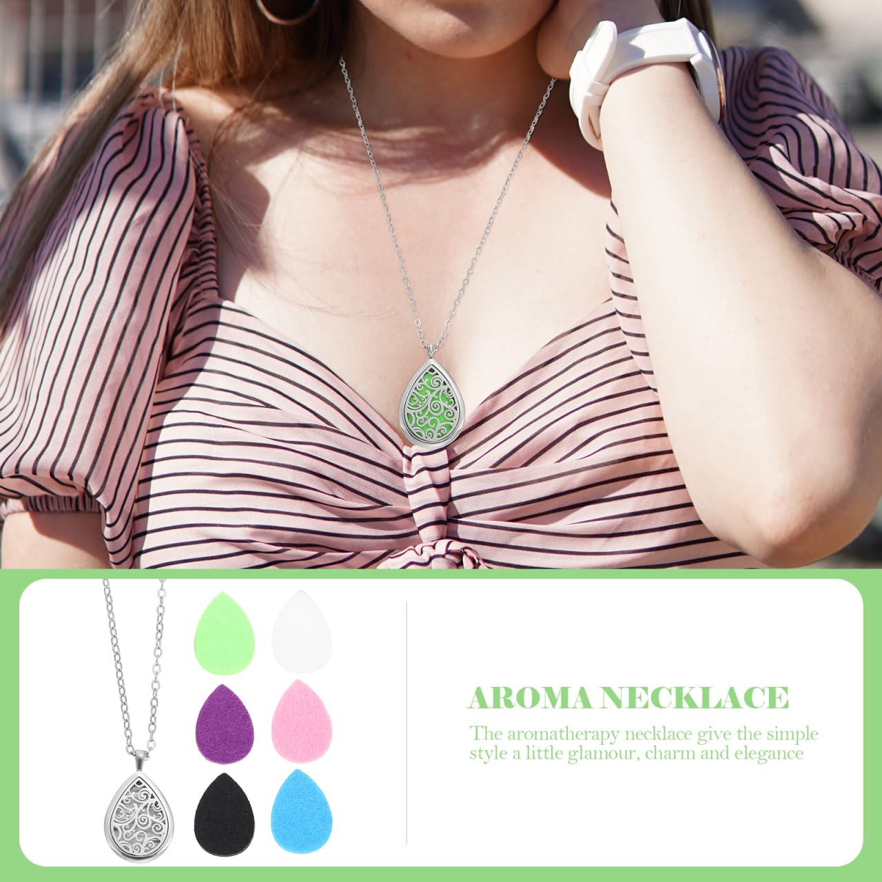 PACKOVE 1 Unidades aromaterapia collar collar n para niños un difusor en forma de corazón colgante de elegante colgante de moda decorar